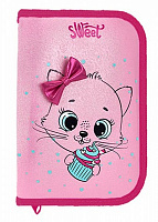 Пенал школьный Sweet Kitty 22004C CLASS розовый с рисунком