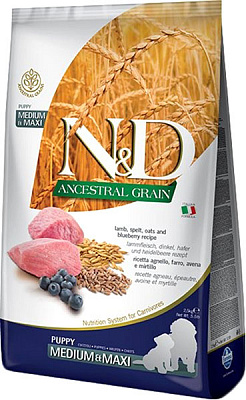 Корм сухой для щенков для средних пород/для крупных пород Farmina N&D AncestralGrain 2,5 кг