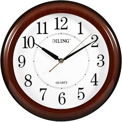 Часы настенные Diling черные цифры 33 см