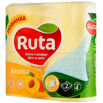 Бумага туалетная Ruta Aroma желтая 4 шт
