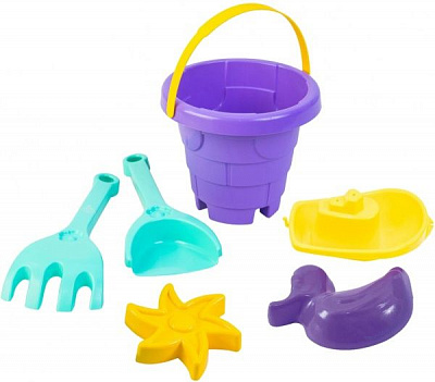 Набор для игры с песком Тигрес Башня с корабликом 6 элементов 39304