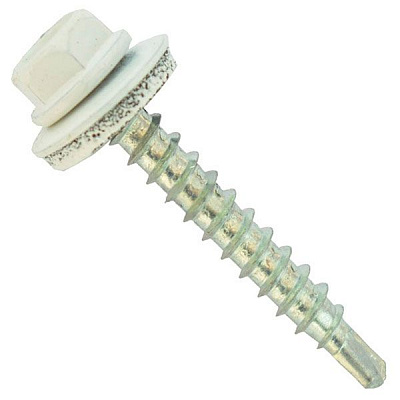 Саморез кровельный по дереву 4,8x35 мм 250 шт белый RAL 9003