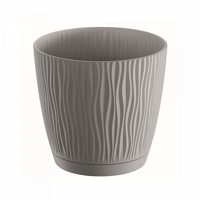Горщик для квітів Prosperplast SANDY 150 мм з підставкою круглий 3,09л сірий (26767-405)