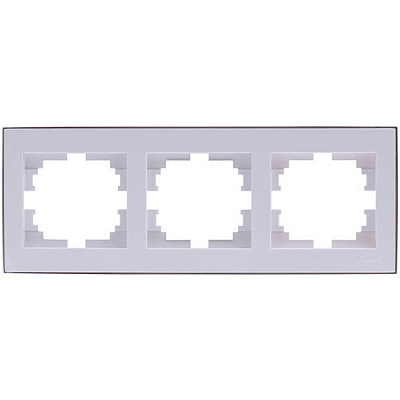 Рамка трехместная Lezard Rain горизонтальная белый с хромированной вставкой 703-0225-148
