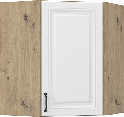 Шафа верхня кутова МС Глорія ВУФ 59,4х72х59,4 см білий/дуб артізан Грейд