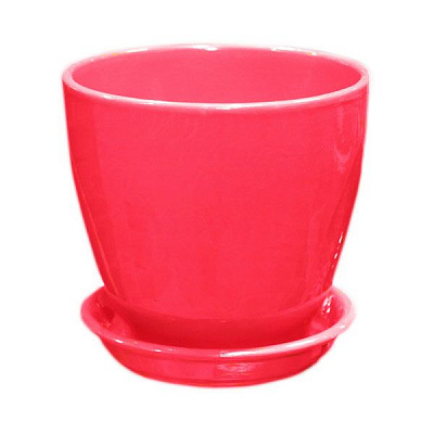 Горщик для квітів Кедр №3 глянцевий 15.5х15 см червоний