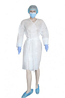 Халат из спанбонда на завязках 50 г/кв. м р. XXL рост универсальный белый