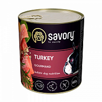 Корм влажный для взрослых собак для всех пород Savory Индейка 800 г