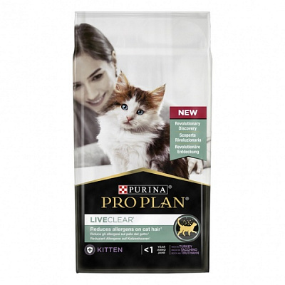 Корм для котят ProPlan LiveClear индейка 1,5 кг