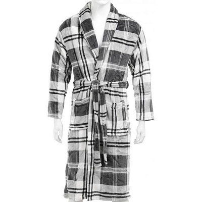 Халат чоловічий La Nuit Клітинка р. XL сірий в клітинку