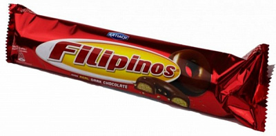 Печенье Galletas Artiach S.A.U. покрытое черным шоколадом Filipinos 128 г 