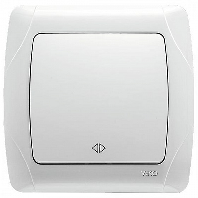 Вимикач реверсивний одноклавішний Viko Carmen без підсвітки білий 90561031