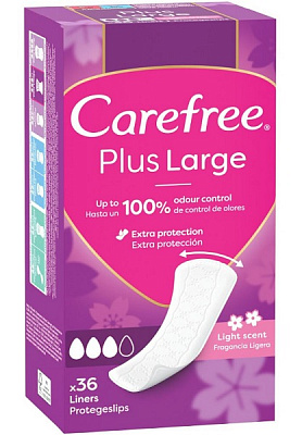 Прокладки ежедневные Carefree Plus large 36 шт.