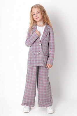 Костюм для девочки Mevis 134 серо-розовый 4268 