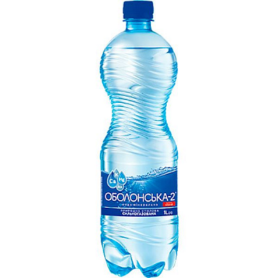 Вода мінеральна Оболонь Оболонська 2 сильногазована 1 л (4820000190817)