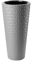 Горщик пластиковий Form Plastic Діамант Слім-40 круглий 63л сірий (2950-055) 