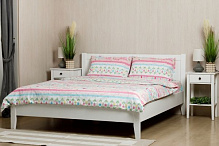 Комплект постельного белья Птичка евро розовый с рисунком Rigel 