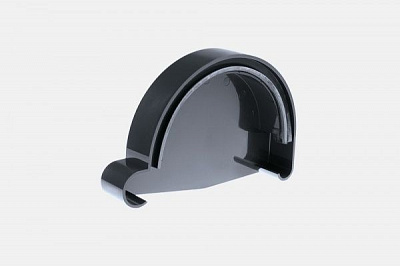 Заглушка желоба правая PROFiL 90 мм графит 