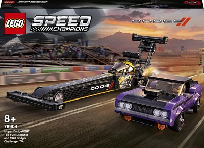 Конструктор LEGO Speed Champions Mopar Dodge//SRT Top Fuel Dragster and 1970 Dodge Challenger T/A 76904