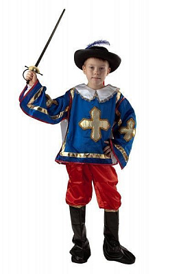 Костюм карнавальный КАРНАВАЛІЯ Мушкетер р.122 синий красный 85021 