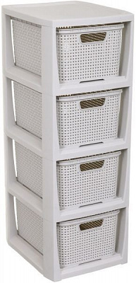 Комод пластиковая BranQ Rattan белый 642x240x295 мм