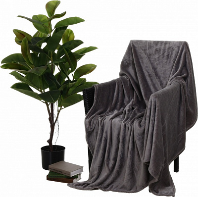 Плед из микрофибры Frannel Solid 200x200 см темно-серый La Nuit 