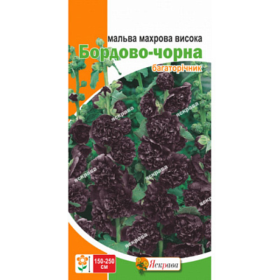 Семена Яскрава мальва махровая высокая Бордово-черная