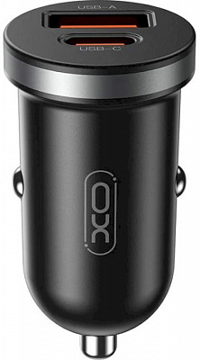 Автомобільний зарядний пристрій Xo CC56 Mini 1xUSB-A/1xUSB-C/30W Car Charger Black (CC56_BLACK)