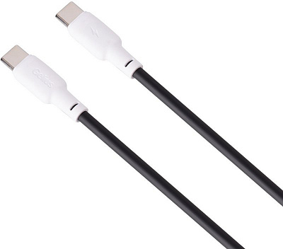 Кабель Gelius Full Silicon GP-UCN001CC Type-C to Type-C (60W) 1,2 м чорно-білий (00000092315)