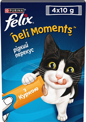 Лакомство FELIX by Purina Вкусные моменты с курицей 4x10 г
