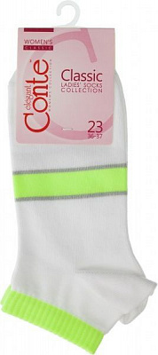 Шкарпетки жіночі Conte Classic р. 23 біло-салатовий 066