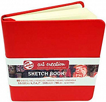 Блокнот для графіки червоний 12х12 см 140 г/м² 80 сторінок Talens Art Creation