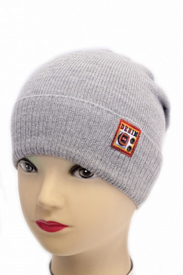 Шапочка детская для мальчиков Kraft+ р.48-50 светло-серый 2535 