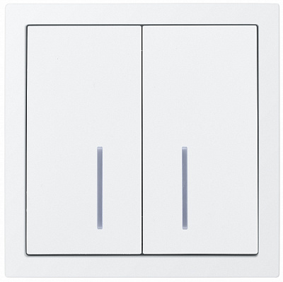 Механізм вимикача двоклавішний HausMark Juna з підсвіткою білий матовий 7041-0988-112QC