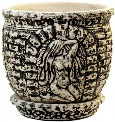 Горшок шамотный Ориана-Запорожкерамика Грация №2 круглый 8л коричневый 