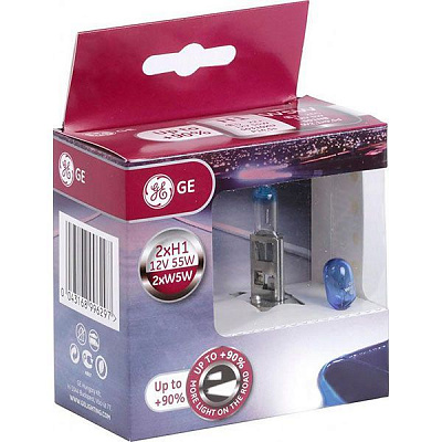 Лампа галогенная GENERAL ELECTRIC Megalight Ultra +90 (50310XU) H1 P14.5s 12 В 55 Вт 4 шт