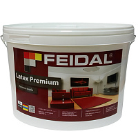 Краска акриловая Feidal Latex Premium глубокий мат белая 9л 