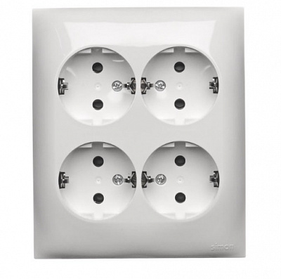 Розетка четверна із заземленням Simon Aquaclick IP20 білий ACGSZN4/11