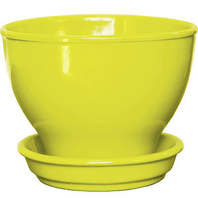 Горшок цветочный Ориана-Запорожкерамика Бонсайница 1 л глянец желтый 