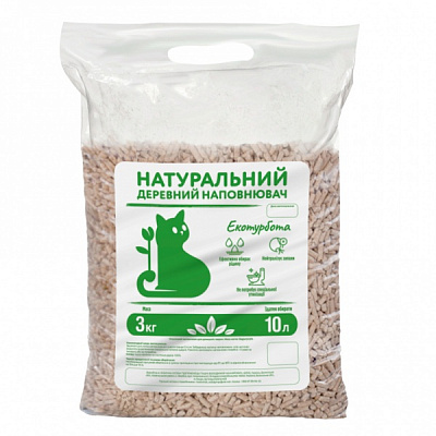 Наполнитель для кошачьего туалета Екотурбота натуральный 3 кг 