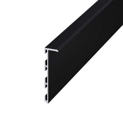 Плинтус алюминиевый скрытого монтажа ПАС-3852 АЛЮПРО черный 15х55х2500 мм 