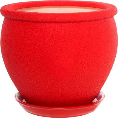 Горщик керамічний Оріана-Запоріжкераміка В'єтнам №2 шовк круглий 10,5л червоний (011-2-098)