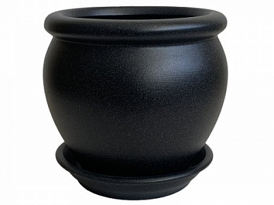 Горшок Ориана-Запорожкерамика Вьетнам №4 круглый 1,5 л черный (011-4-144) 
