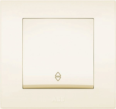 Вимикач прохідний одноклавішний ABB Cosmo без підсвітки 10 А кремовий 619-010300-209