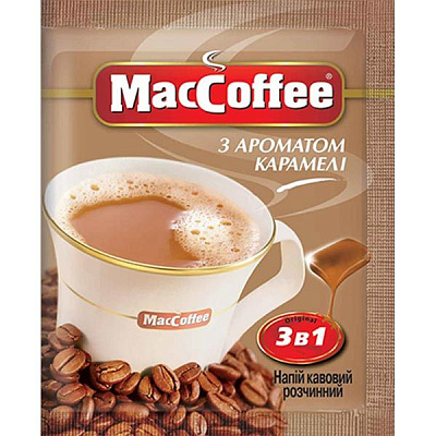 Кавовий напій MacCoffee 3 в 1 Карамель 18 г (8887290101905) 8887290101905