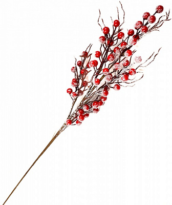 Декорація новорічна Dalian Everglory гілка з ягодами і вусиками 66 см EY20-034J