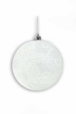 Шар новогодний Снежинки 5172 80 мм белый 5172