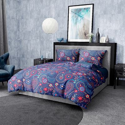 Комплект постільної білизни 1,5 сп. Pattern синій UP! (Underprice)
