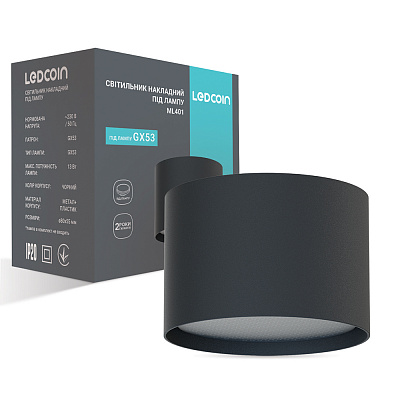 Светильник точечный LEDCOIN GX53 черный ML401 B