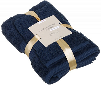 Набор полотенец махровых Сусанна 2 шт 40x60 см темно-синий Homeline 